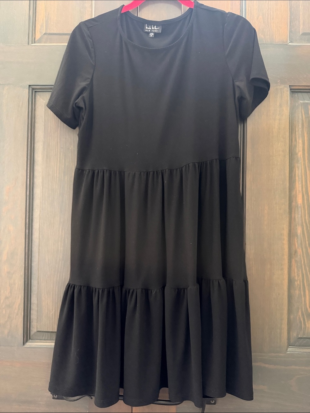 Women’s Black Tiered Short-Sleeve Dress size small